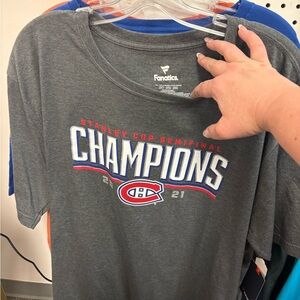 Fanatics Gray Stanley Cup Champions Tee